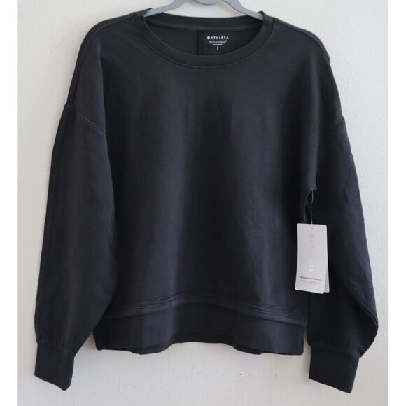 Athleta 986970-03-2 Women's Sz S Black Heather Sundown Sweatshirt 2.0 - Picture 1 of 8